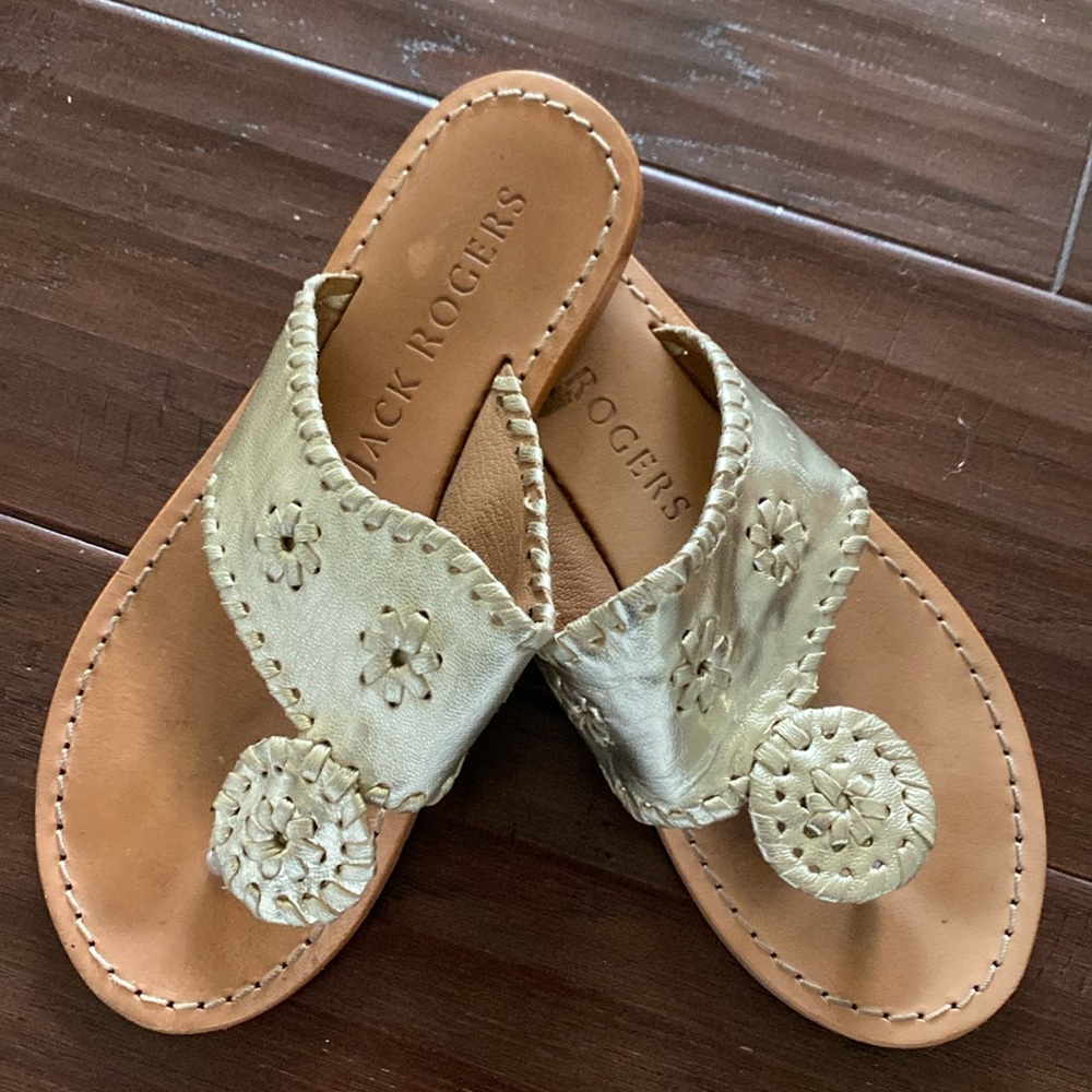 Girls Jack Rogers Gold Sandals
